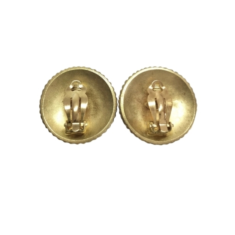 CHANEL Gold Button Earrings - Picture 5 of 8